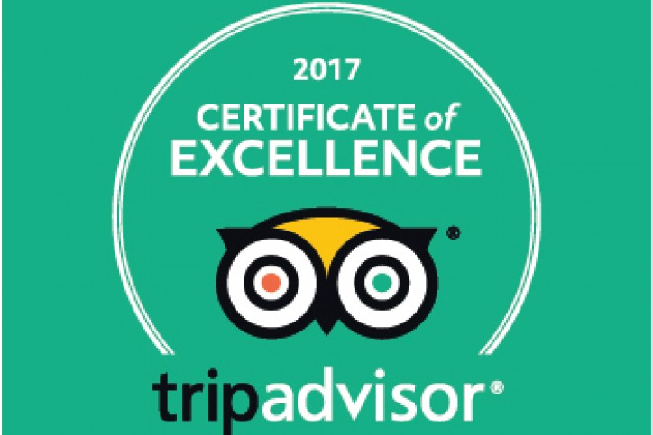 TripAdvisor Certificate of Excellence!